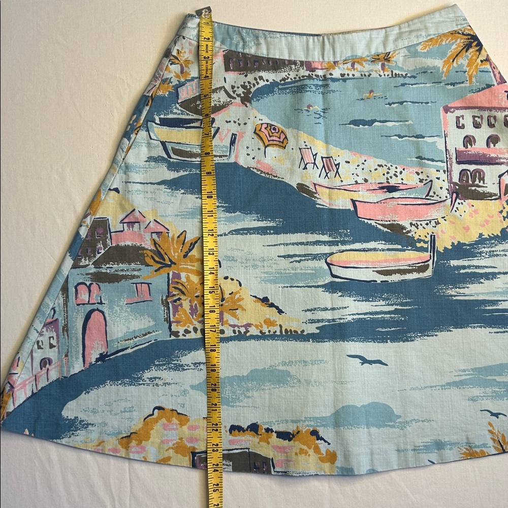 Boden Scenic Print A-Line Skirt size 6 100% cotton - Picture 2 of 11